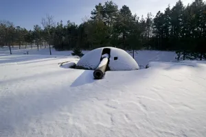 <b class=qtipBold><figcaption>Fields of Battle - Mutzig</figcaption></b><br>Feste Kaiser Wilhelm II - Mutzig This was a German fort started in 1893 and designed to prevent French attacks on the Alsacian plain through the Vosges Mts. It was built a "dispersed" fortification covering 254 hectares and able to support 6, 500 men The battery consists of 4 x 105 mm Krupp cannon<br><em>© Mike St. Maur Sheil / westernfrontphotography.com</em> Fields of Battle - Mutzig