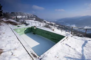 <b class=qtipBold><figcaption>German swimming pool</figcaption></b><br>German swimming pool on the Cote d' Echery overlooking the Vallee du Liepvre. Built by the Brigade Ersatz Bataillon 58 in 1915 this "waschanstalt" is still in use during the summer months.<br><em>© Mike St. Maur Sheil / westernfrontphotography.com</em> German swimming pool